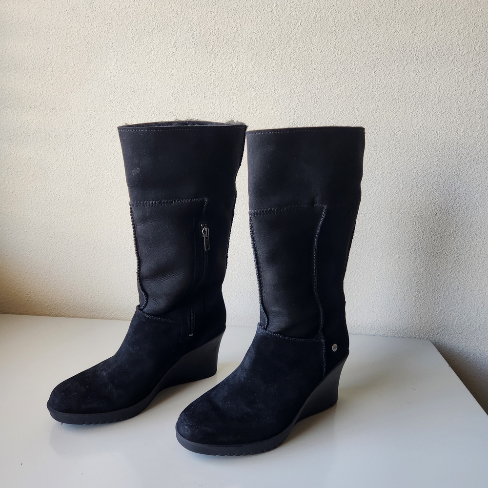 UGG Women's Black Fur-Lined Boots
